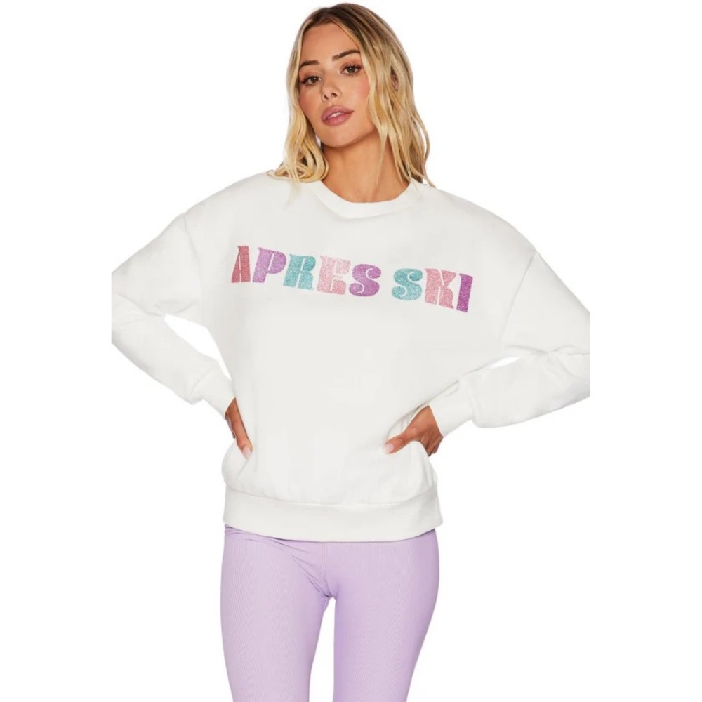Beach Riot White Apres Ski Sweatshirt BRAND NEW - Picture 2 of 6